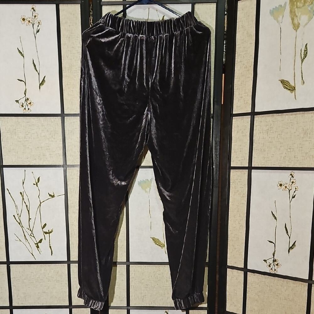 SHEIN Dark Gray Velvet Joggers - Picture 5 of 5